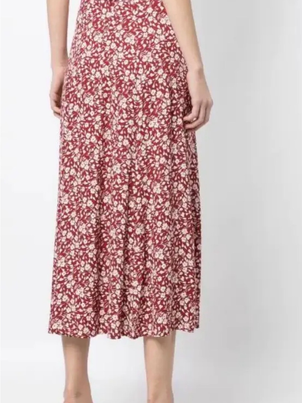 Reformation Zoe midi skirt in La Vie en Rose - Picture 3 of 8